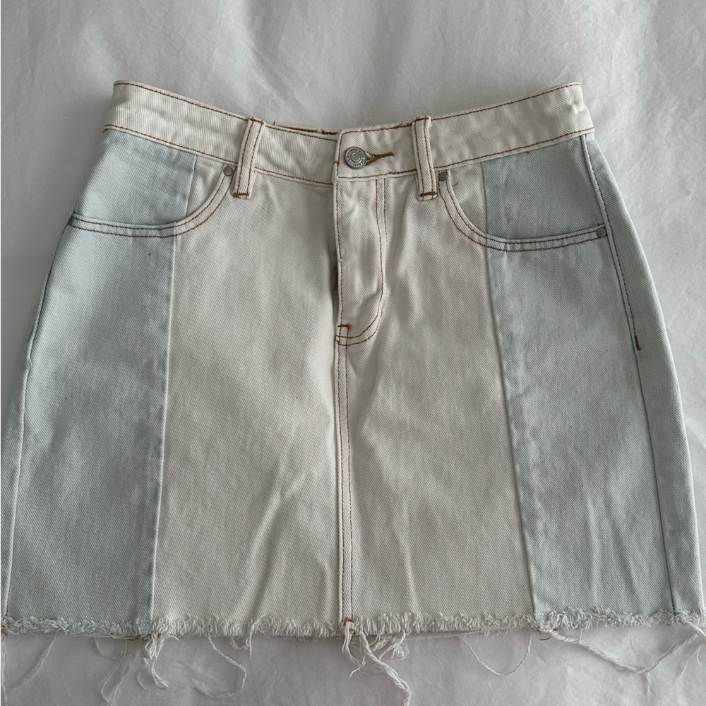 Pacsun Denim Mini Skirt, two tone, size 26